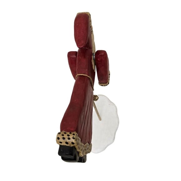 Lori Miller Hand-Carved Wooden Flying Santa Figurine With Stand - Picture 7 of 8